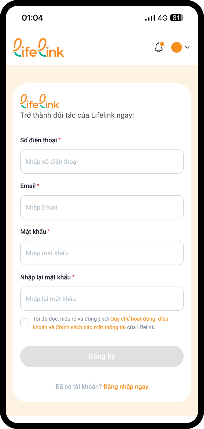Đăng nhập/Đăng ký tài khoản Seller Center