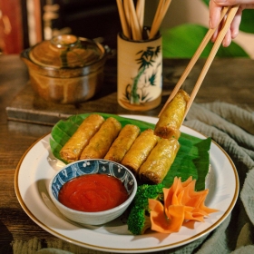 Buffet chay an lành tại nhà hàng Buffet Chay Vô Vi